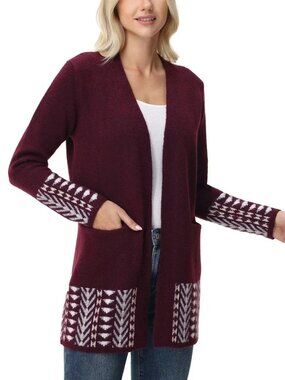 Frye The Cozy Open Cardigan Dark Red size M